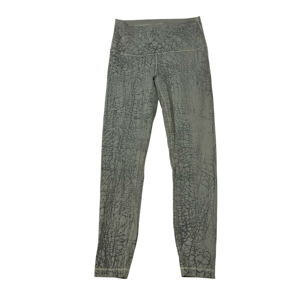 Lululemon Wunder Under High Rise Tight 25 Sage Green Crackle Leggings Size 6